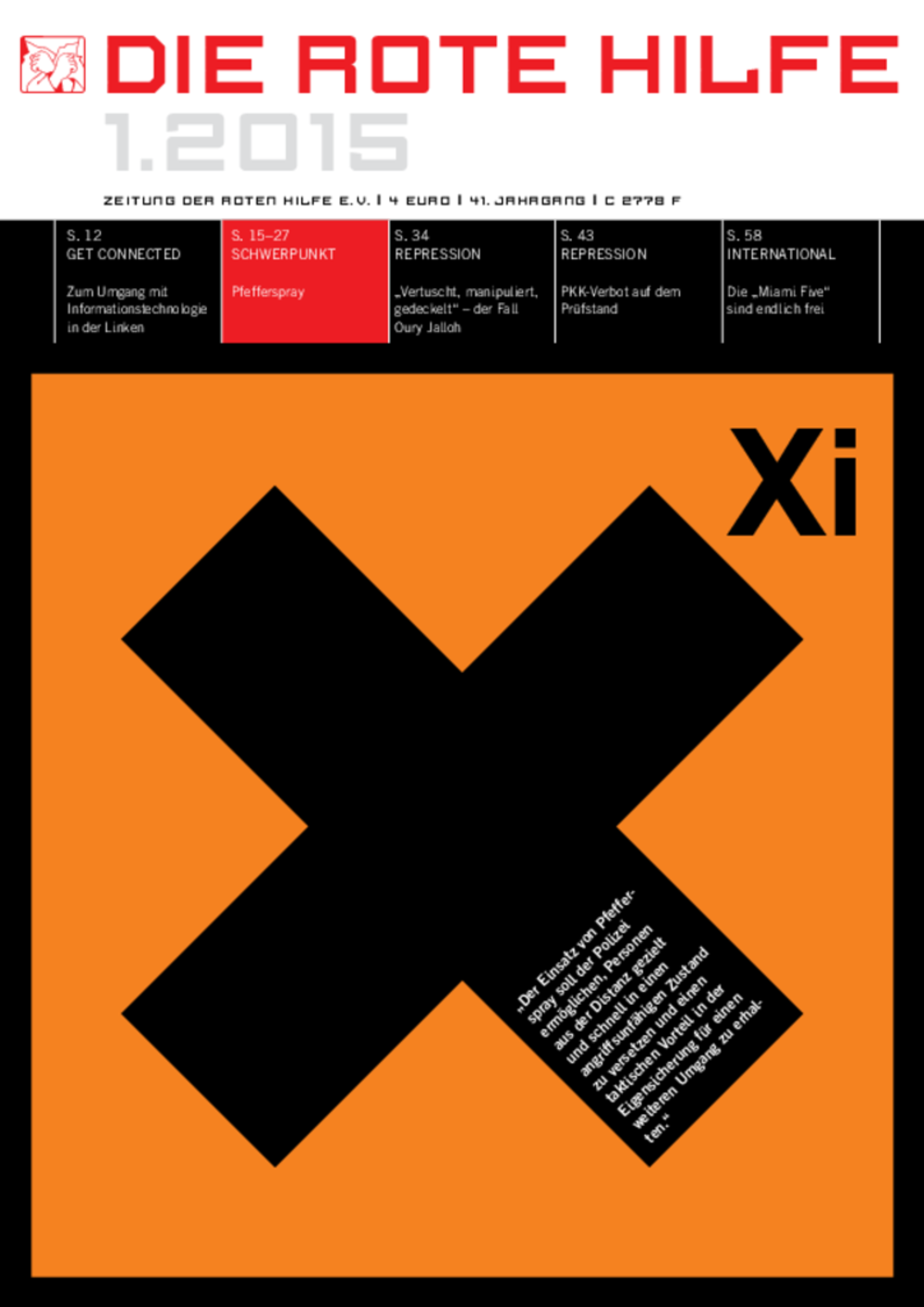 Cover von Rote Hilfe Zeitung 1/2015