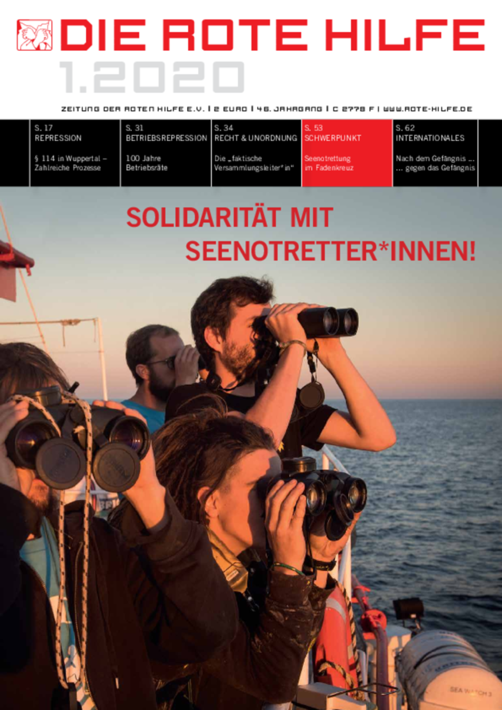 Cover von Rote Hilfe Zeitung 1/2020