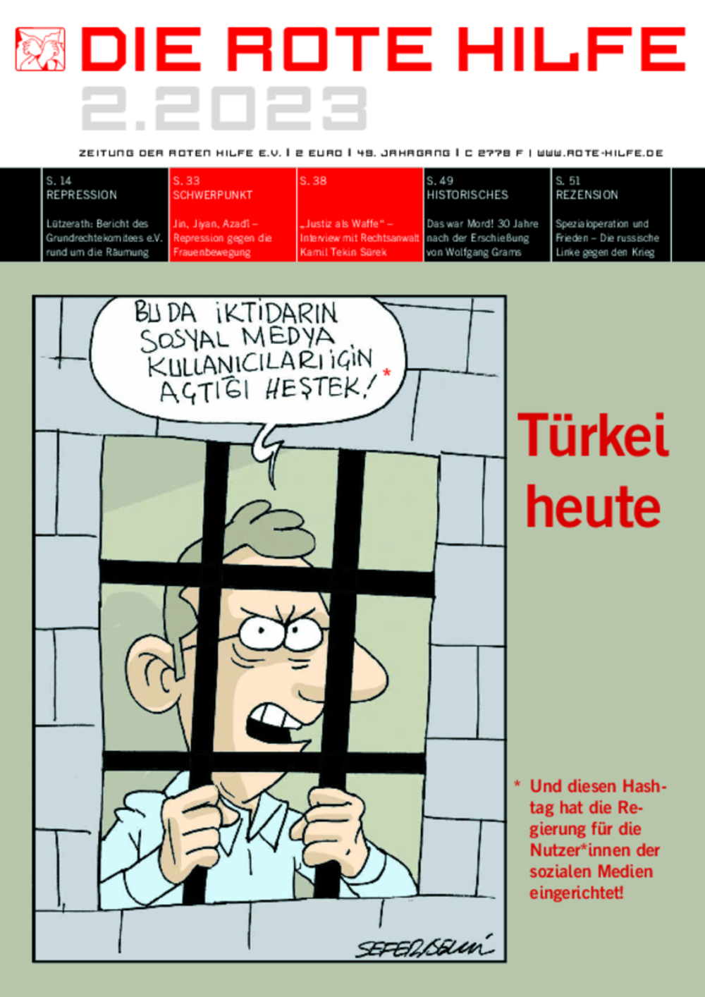 Cover von Rote Hilfe Zeitung 2/2023