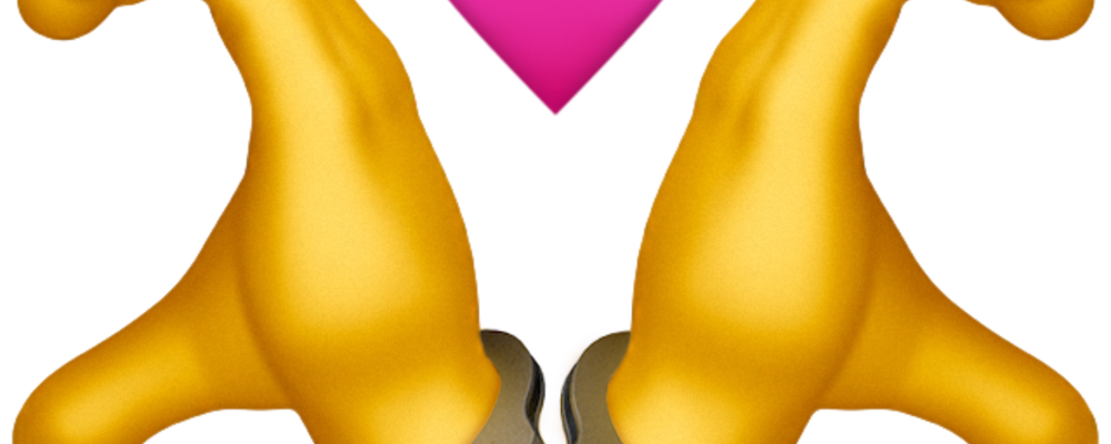 Emojihände zeigen das Herzsymbol, allerdings ist das Herz gebrochen und in zwei Hände aufgeteilt, da die Hände in Handschellen liegen. Dazwischen ein rosanes Herz.