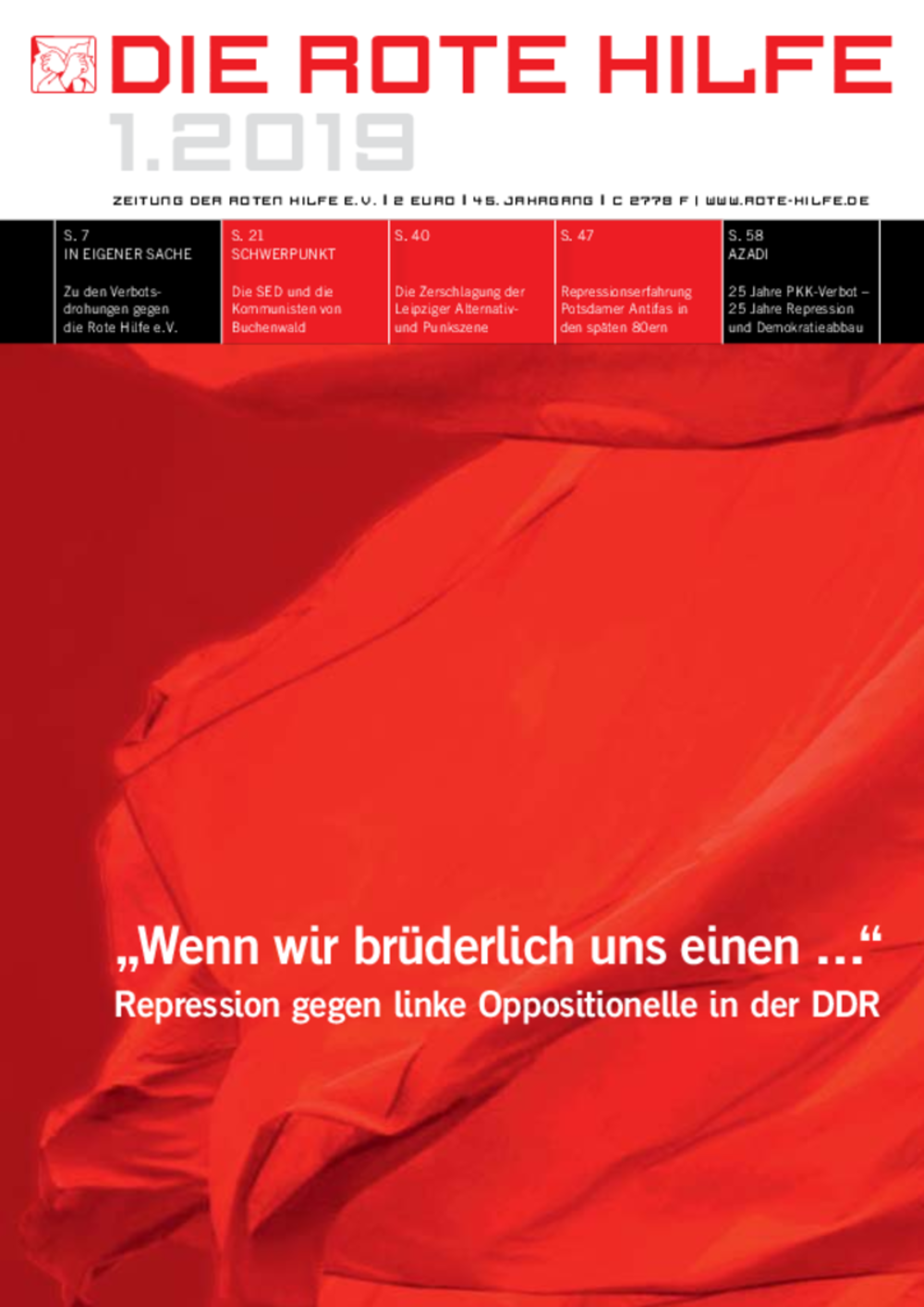 Cover von Rote Hilfe Zeitung 1/2019