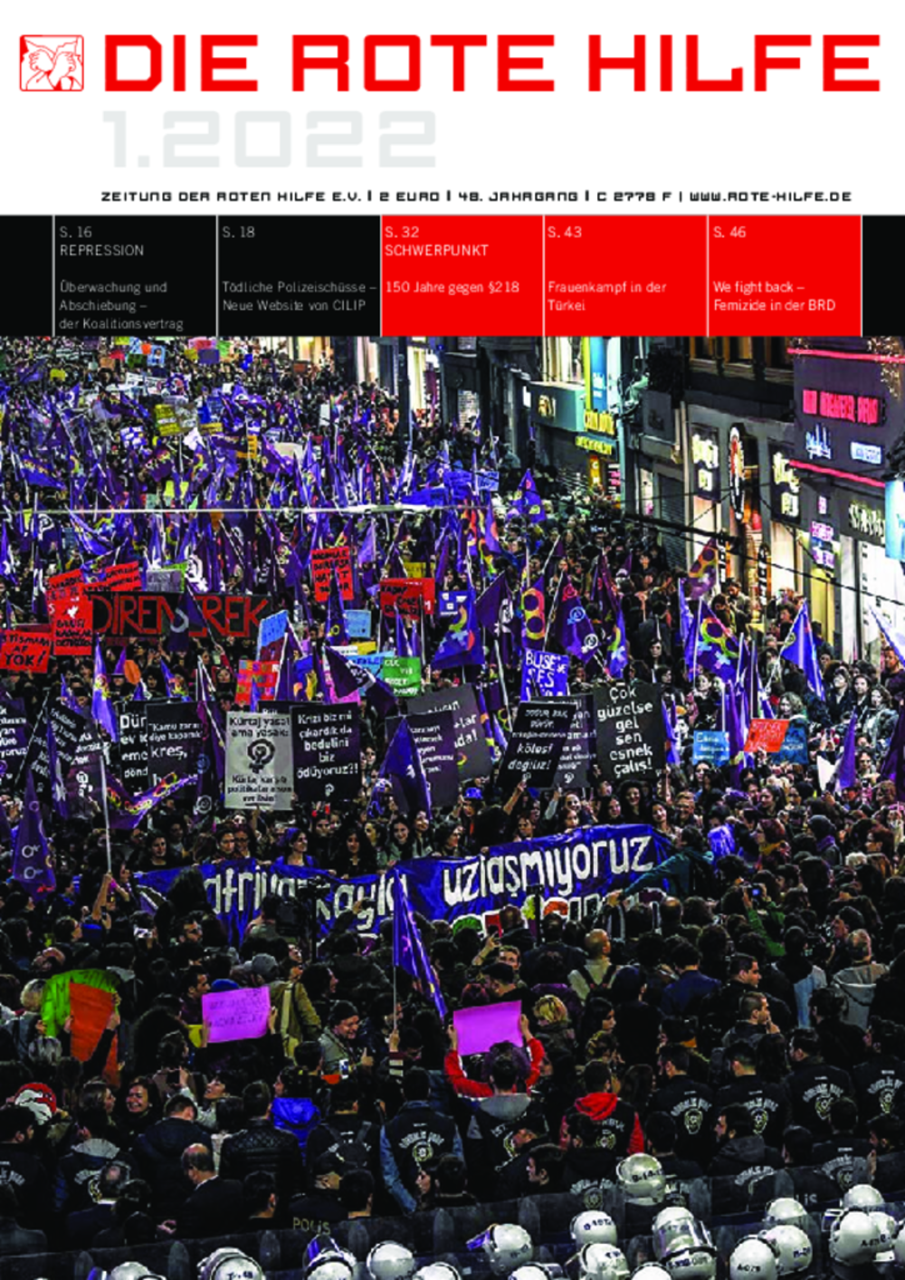 Cover von Rote Hilfe Zeitung 1/2022